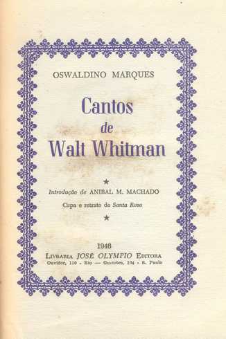 Resultado de imagem para "cantos de walt whitman"