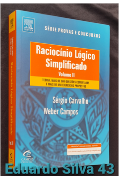 Livro Raciocínio Lógico Simplificado Volume I Sérgio Carvalho e