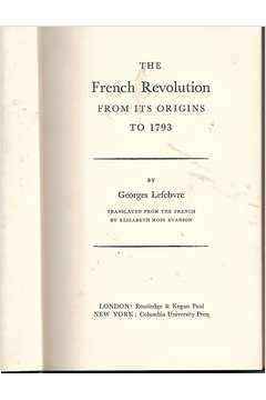 The French Revolution From Its Origins to 1793