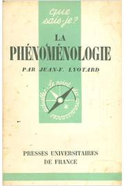 La Phénoménologie