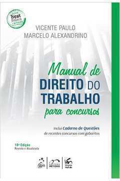 Manual de Direito do Trabalho de Vicente Paulo; Marcelo Alexandrino pela Metodo (2014)
