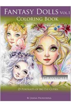 Livro Fantasy Dolls Vol.1 Coloring Book Grayscale